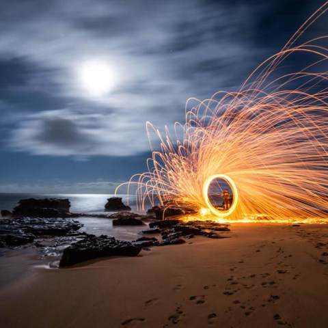 Steel wool photography in Hawaii