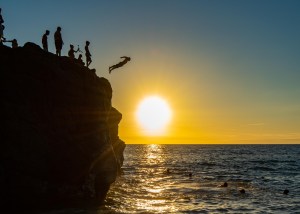 Jump Rock Waimea Bay Sunset Hawaii