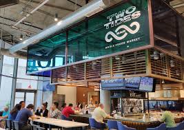 a group of people in a store